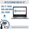 HP Notebook Hp EliteBook 850 G4 Cpu i7-7500u Ram 8Gb DDR4 SSD 480Gb Windows 11 Pro