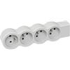 Legrand 049497 - Prolunga multipresa Extra-Plate con 4 prese di corrente con terra da cablare, colore: bianco e grigio chiaro