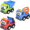 Dickie Toys ABC - Veicolo da cantiere Volvo Trucky a partire da 1 anno (13 cm) - Auto scorrevole con luce e suono per bambini per promuovere le capacità motorie, 3 colori assortiti (master basculante, betoniera,