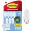Command Ganci ovali trasparenti medi con linguette trasparenti, set di 7 ganci e 10 linguette, per appendere e decorare senza rovinare