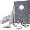 VEVOR Kit per Cordolo Doccia 152,4 x 96,5 cm Rivestimento per Cordolo Doccia a Tenuta Stagna, con Flangia di Collegamento Centrale 10 cm Griglia in Acciaio Inossidabile 10 cm per La Vasca da Bagno