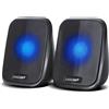 Audiocore 2.0 Altoparlante stereo con retroilluminazione a LED per PC Laptop Smartphone 2x2W RMS USB AUX Compatto