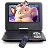 WOLFANG Lettore DVD portatile da 9,5 pollici per bambini, ideale per viaggi in auto, con schermo HD nero da 7,5 pollici