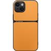Kepuch Cover per iPhone 15 - Custodia Case Piastra Metallica Incorporata Litchi Grano - Giallo