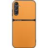 Kepuch Cover per Samsung Galaxy S24 FE - Custodia Case Piastra Metallica Incorporata Litchi Grano - Giallo