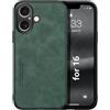Kepuch Silklike Cover per iPhone 16 - Custodia Case Piastra Metallica Incorporata per iPhone 16 - Verde