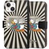 DeinDesign Custodia a portafoglio compatibile con Apple iPhone 14 Custodia per cellulare di similpelle nera Cover a libro Paperino Prodotto ufficiale su licenza Disney