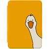 NagpintS Custodia in Pelle per Kindle Voyage - Custodia a Libro Protettiva in Pelle Sintetica per Amazon Kindle - Carina Anatra Gialla