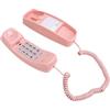 Tangxi Telefono con Filo, Non Richiede Alimentazione CA, Telefono Fisso Domestico con Tasti Grandi Montabile a Parete per Anziani, Luce Lampeggiante, Controllo Volume (Roseo)