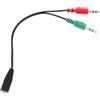 OKUMEYR Cavo Audio Splitter 3,5mm Nero in Plastico Doppia Uscita Maschio Femmina Compatibile Molteplici Dispositivi per Condivisione Audio e Microfono
