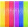 HINGTAI 2 tende in lamina metallica fosforescente, 3,3x6,6 piedi, fondale per feste fluorescente reattivo ai raggi UV, leggero con supporto adesivo per decorazioni al neon per compleanno e orgoglio.