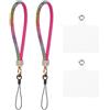 QUARKZMAN 2pz Laccio Telefono Universale Cinturino Polso Staccabile Scintillio e Patch Telefono Lussuoso Cordoncino Strass per Auricolari Portachiavi Portamonete Portafoglio Multicolore