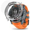 Zhixteu Per Garmin Instinct 3 Custodia Protettiva con Protezione dello Schermo, Paraurti Rigido in PC, Copertura Antiurto Leggera con Vetro Temperato (50mm Trasparente)