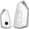 KUNIO Custodia per chiave adatta per VW Golf 8 GTE GTI ID.3 ID.4 GTX adatta per Seat Leon MK4 Cupra Formentor Keyless Chiave Cover TPU 3 Tasti C Bianco