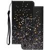 LEMORRY Cover per Samsung Galaxy A50 Custodia in Pelle Dipinto Premium Flip Caso Portafoglio Magnetica Porta Carta Custodia per Samsung Galaxy A50, Stelle