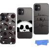 HopMore 3 Pack Cover per iPhone 12 / iPone 12 PRO Silicone Morbido Trasparente con Disegni Belle Custodie Trasparenti Antiurto Case Slim Caso Molle - Cookie Panda Sorriso