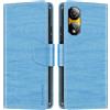 Shantime Custodia in Pelle PU a Righe Compatibile con ZTE Nubia Neo 2 5G Z2352N, Cover Portafoglio con Chiusura Magnetica, Scomparti Carte e Funzione Stand (Azzurro cielo)