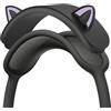 TEHAOUU Fascia di ricambio in morbido silicone lavabile con orecchie di gatto per Apple AirPods Max, accessori (nero)