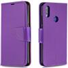 AIFILLE Portafoglio Viola Cover per Xiaomi Redmi Note 7 Originale Colorate Trama di Litchi Custodia a Libro Flip in PU Pelle e Silicone Morbido Funzione di Supporto Kit di Accessori per Cellulari