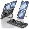 MiorMiar Custodia pieghevole trasparente per VIVO X Fold 5, custodia all-inclusive con anello magnetico rotante, guscio protettivo cerniera magnetica pellicola schermo (nero)