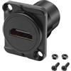 MEIRIYFA Connettore a pannello HDMI tipo D 4K HDMI femmina a femmina accoppiatore Pass Through Socket Extender Adattatore per TV, laptop, PC, monitor, lettore DVD (nero)