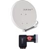 Dur-line DSA, antenna satellitare, 40 cm, con riflettore in alluminio duro ad alte prestazioni, antracite, per campeggio, balcone, barca