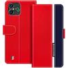 UOGNADGD Custodia in pelle Compatibile con Doro Aurora A30 Flip wallet cover con chiusura magnetica, supporto integrato e portacarte protezione antiurto (Rosso)