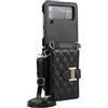 VQWQ Custodia per Samsung Galaxy Z Flip 4 Tracolla Chiusura Bottone Black