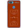 dakanna Custodia per Xiaomi Mi 8 Lite | Campo di Basket e Palla | Cover in Gel di Silicone TPU Morbido di Alta qualità Trasparente