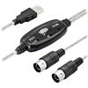 Beausoleil Adattatore Cavo USB MIDI, Interfaccia Cavo Ingresso/Uscita USB Tipo A Maschio A MIDI Din 5 Pin con Indicatore LED per Tastiera Musica
