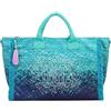 YNOT Borsa Mare Macao MAC001S6, Tote Bag in Nylon, Effetto Intrecciato Sfumato, Oceano, 57x33,5x19 cm, Tracolla Amovibile