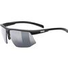 Uvex aerios - occhiali sportivi per adulti - 100% protezione UVA, B, C - comfort senza pressione e tenuta perfetta - black matt/smoke - one size