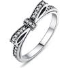 GIVBRO - Anello in argento Sterling 925 con fiocco e zirconia cubica, stile vintage, per la festa della mamma, misura 7