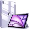 FINTIE Cover per iPad Air 11 Pollici M4/M3/M2 (2026/2025/2024), iPad Air 5a/4a Gen 10,9" (2022/2020) con Portapenne - Sottile Leggero Trasparente Custodia Posteriore con Bordo in TPU, Lilla Viola