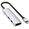 SATECHI Hub USB C 4 in 1 Slim Plus, Adattatore Multiporta con Ricarica PD 100W, HDMI 4K@60Hz e 2 Porte USB-A Dati 10Gbps per MacBook Air/Pro/Neo, PC Portatile - Argento