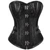 WLFFW Corsetto Donna Steampunk Fibbia Disossato in Acciaio (EU(38-40) XL, Nero)