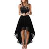 Generico Abito Elegante Donna Vestito Cerimonia con Pizzo Senza Maniche Tinta Unita, Abito Elegante Vestiti Estivi Corti Leggero Vita Alta Linea A Vestitino Mare da Spiaggia Festa Matrimonio Cocktail Party