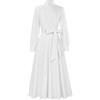 Vhersily Abito da Clero Donna Linea A Elegante con Maniche Lunghe, Colletto e Cintura, Vestito Modesto per Chiesa, Per Matrimonio Cocktail Carnevale Feste a Tema e Halloween Natalizia Capodanno