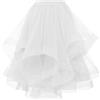 LOKLNEYK Gonna Tulle Donna Vestito Carnevale Donna Corta Mini Tutu Gonnellino Danza Classica Brillantinata Gonna Natalizia Plissettata Colorato Tulle Adulti Minigonna 2#Bianco L