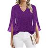 LOKLNEYK Top Donna Blusa Donna Elegante Brillantini vestibilità Slim Canotte Maglia Invernale Curvy Glitter Blusa Rosa Senza Maniche Cerimonia Ugly Christmas Carnevale Abbigliamento 2#Viola XXL