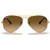 Ray-Ban Occhiali da Sole RB3025 001/M2 Aviator Gradient Oro/Marrone Sfumato Unisex Polarizzati 58/14/135