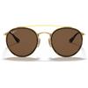 Ray-Ban Occhiali da Sole RB3647N 001/57 Round Double Bridge Oro Arista/Marrone B-15 Unisex Polarizzati 51/22/145