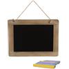 Logbuch-Verlag Lavagna decorativa nera appendibile con corda: cornice legno naturale, lavagnetta cucina shabby chic per matrimonio o casa, scrivibile con gesso, design rustico, 29 x 21 cm