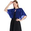 Pukguro Capelets - Scialli da donna in morbido chiffon, per serate, matrimoni, bolero, Blu reale, taglia unica