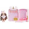 Na! Na! Na! Surprise Na Na Na Surprise 3-in-1 Backpack Bedroom Unicorn Playset con Bambola Fashion Doll - Britney Sparkles - Bambola Fashion e Zaino Fuzzy Pink Unicorn, Armadietto con Cuscini e Coperta - Età 4+