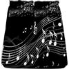 Generico Disegno A Tratteggio Nota Musicale Pentagramma lenzuolo con angoli stampati 180x200 cm, Soft And Wrinkle Free Luxurious Microfiber Set di lenzuolafacile da pulire Nero per una tasca profonda 30 cm