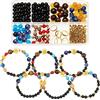 SUNNYCLUE 1 scatola 300 + pezzi Fai-Da-Te 10 set di Braccialetti Del Sistema Solare Kit Galassia Universo I Nove Pianeti Guardiani Perline di Ossidiana Collana Braccialetto di Perline Gemme Naturali 1
