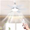 VHV Ventilatore da Soffitto con Luce e Telecomando - Ventilatore da Soffitto Silenzioso E27 da 46 cm con 3 Livelli, Lampada LED Dimmerabile, 3 Livelli di Vento, Timer 2/4h, per la stanza (Bianco)