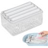 Generic Porta saponetta con rulli - Scatola portasapone schiumogeno con rulli | Portasapone Drenante, Contenitore Sapone Salvaspazio Per Bagno, Portasapone Per Cucina, Doccia, Appartamenti, Porta Sapone Per A