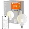 LEDVANCE Lampada LED intelligente con tecnologia WiFi, attacco E27, dimmerabile, bianco caldo (2700 K), sostituzione per 60W, SMART+ WiFi Globe Edison dimmerabile, confezione da 1
